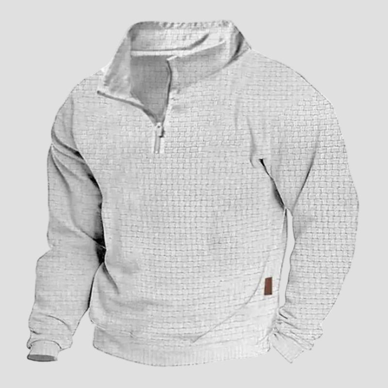 Mathis | Outdoor Cotton Blend Waffle Stand Collar Zipper Sweatshirt