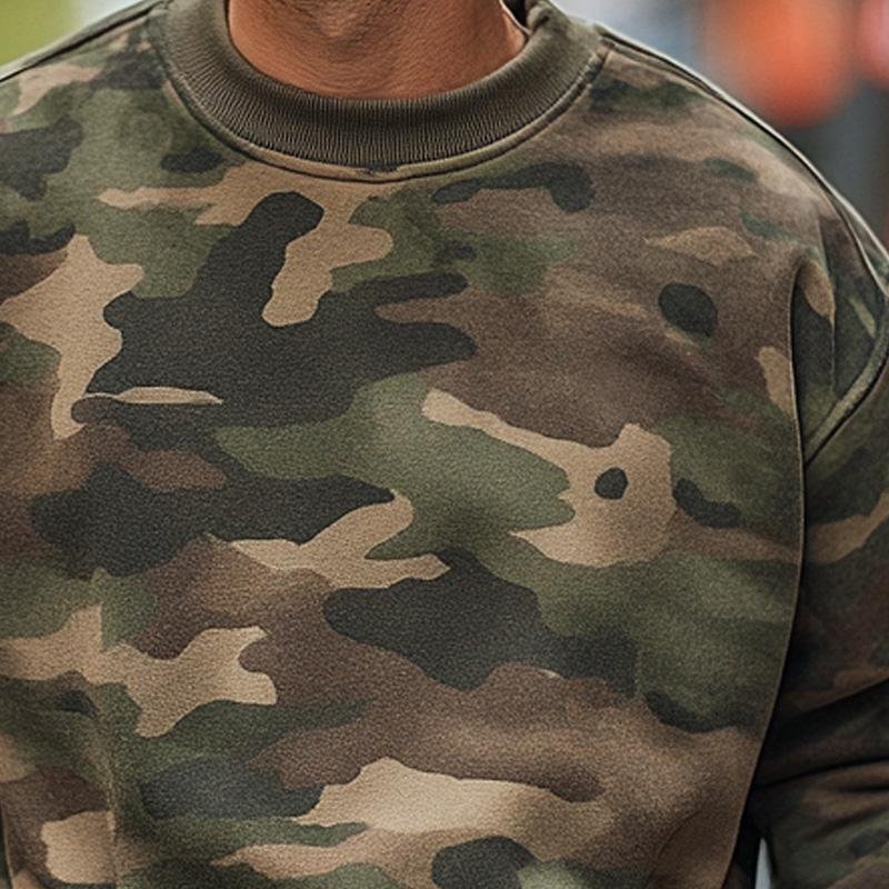 Declan | Camouflage Print Crew Neck Sweatshirt - Rob Stevenson