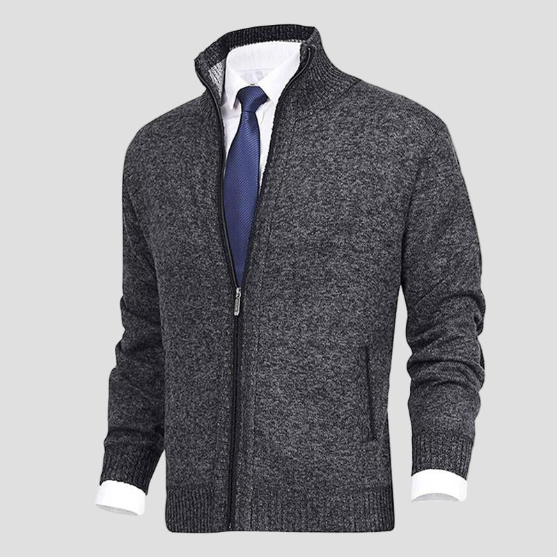 Owen | Solid Stand Collar Knit Cardigan - Rob Stevenson