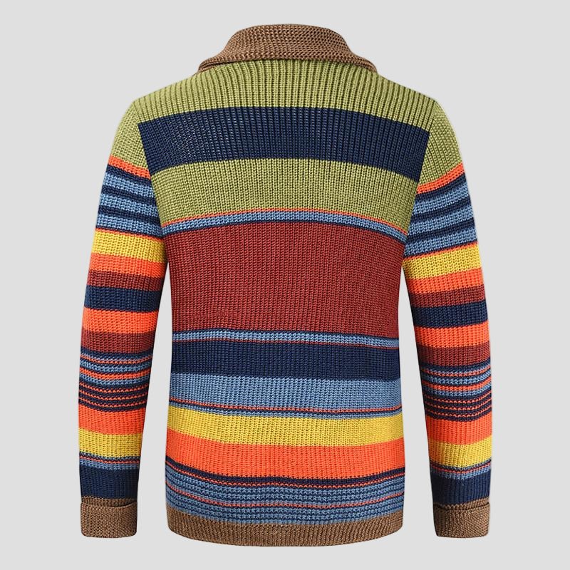 Nathan | Colorblock Sweater Knit Cardigan - Rob Stevenson