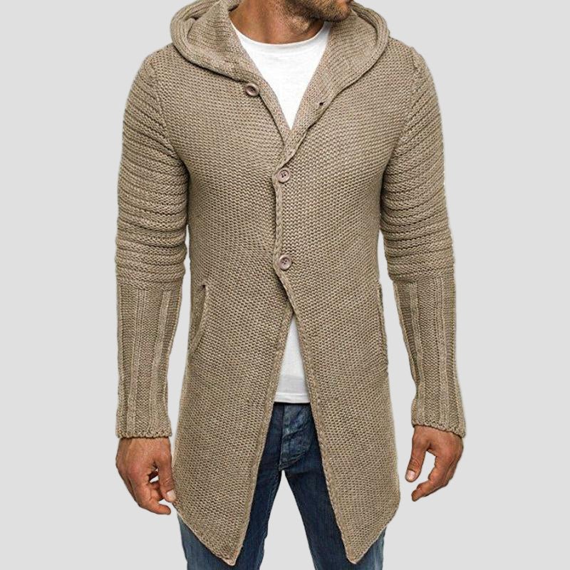 Elijah | Hooded Single - Breasted Knit Cardigan - Rob Stevenson