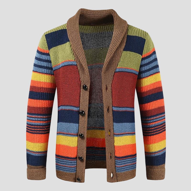 Nathan | Colorblock Sweater Knit Cardigan - Rob Stevenson