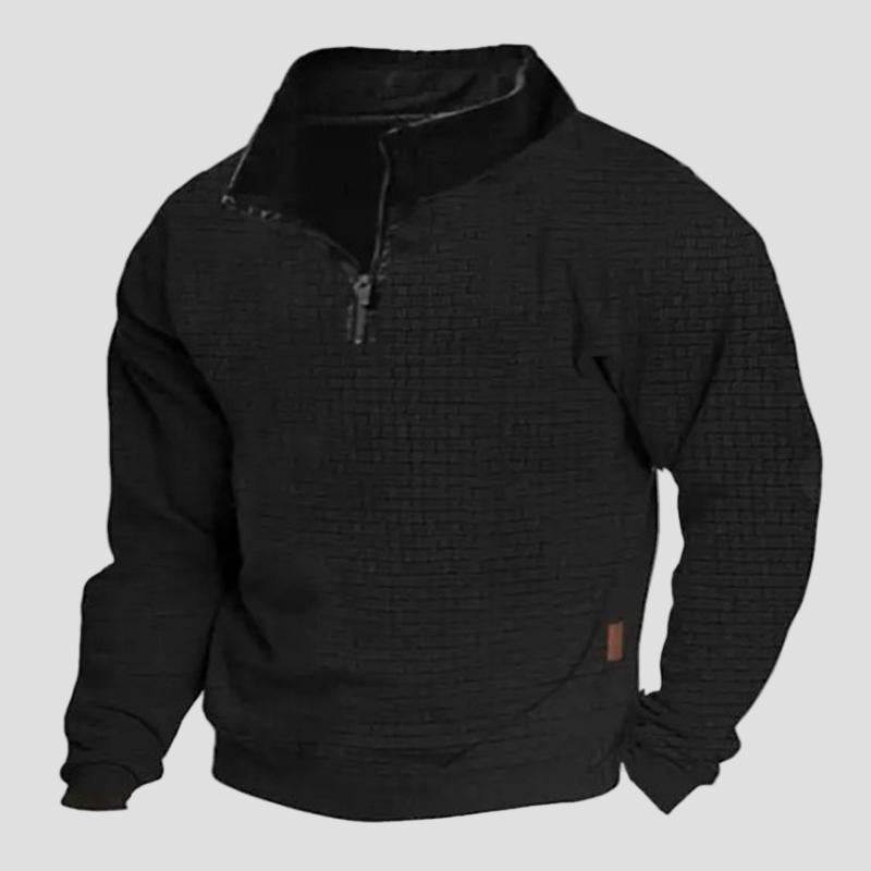 Mathis | Outdoor Cotton Blend Waffle Stand Collar Zipper Sweatshirt