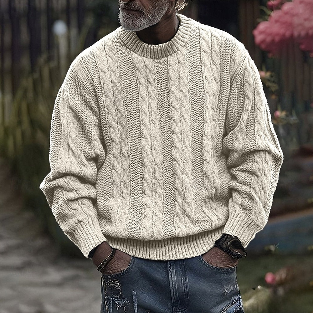 Landon | Men’s Ribbed Knit Crewneck Sweater - Rob Stevenson