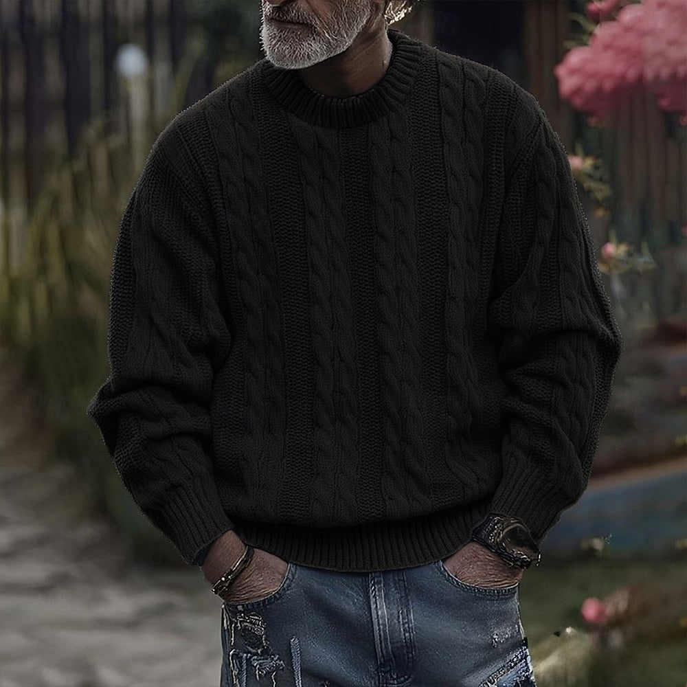 Landon | Men’s Ribbed Knit Crewneck Sweater - Rob Stevenson