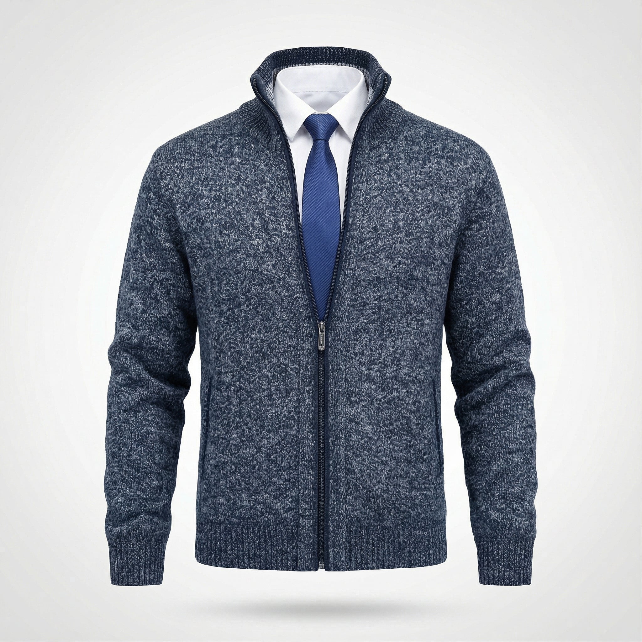 Owen | Solid Stand Collar Knit Cardigan - Rob Stevenson