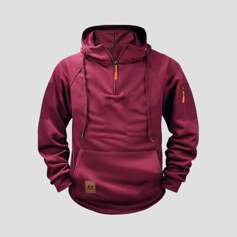 Rhett | Solid Zip-Up Raglan Sleeve Sweatshirt