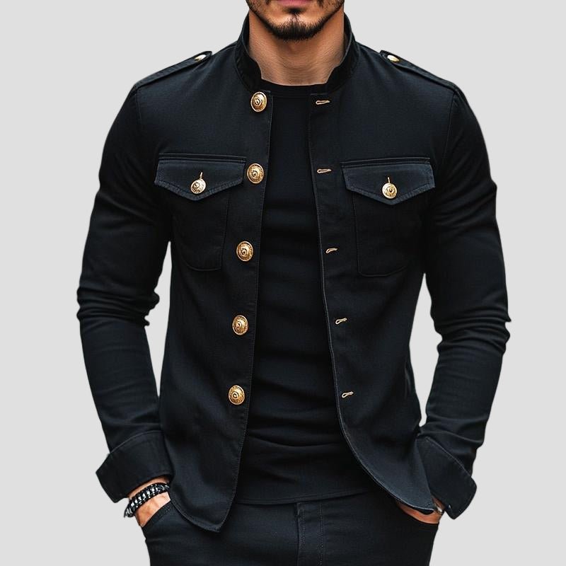 Colton | Vintage Casual Solid Stand Collar Button Jacket - Rob Stevenson