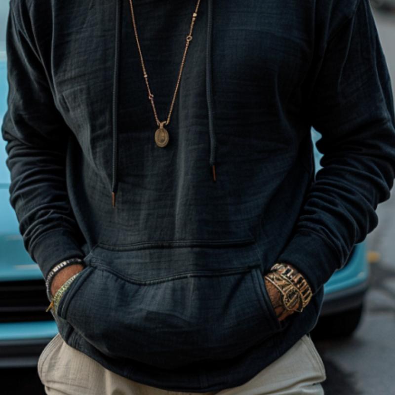 Felix | Retro Solid Kangaroo Pocket Hoodie