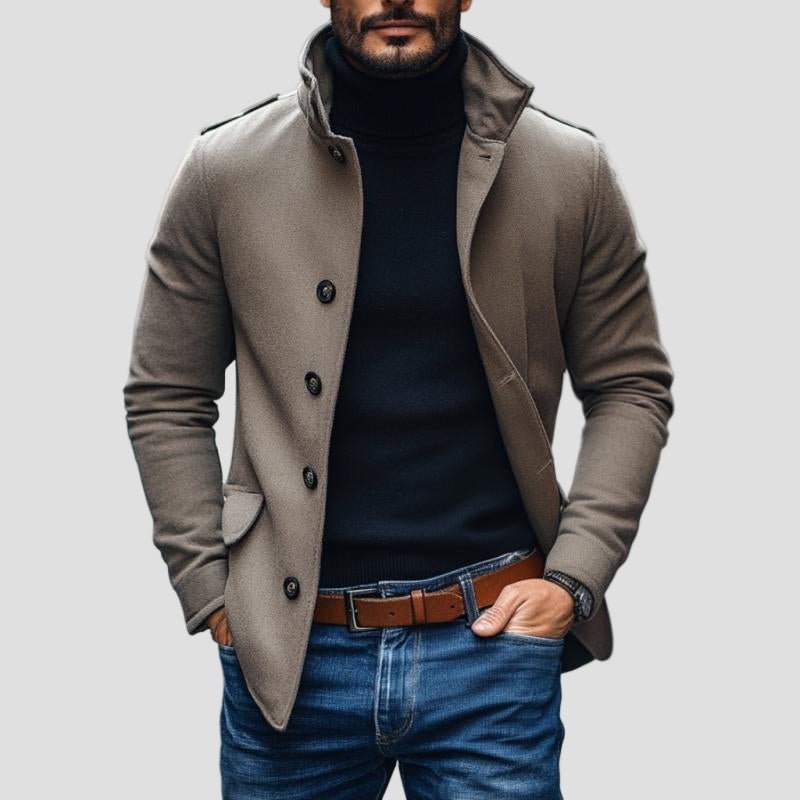 Eli | Casual Wool Blend Lapel Single - Breasted Short Coat - Rob Stevenson