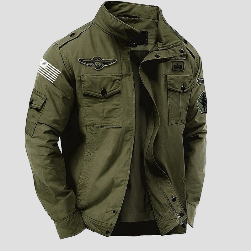 Ethan | Men's Cotton Embroidered Military Jacket