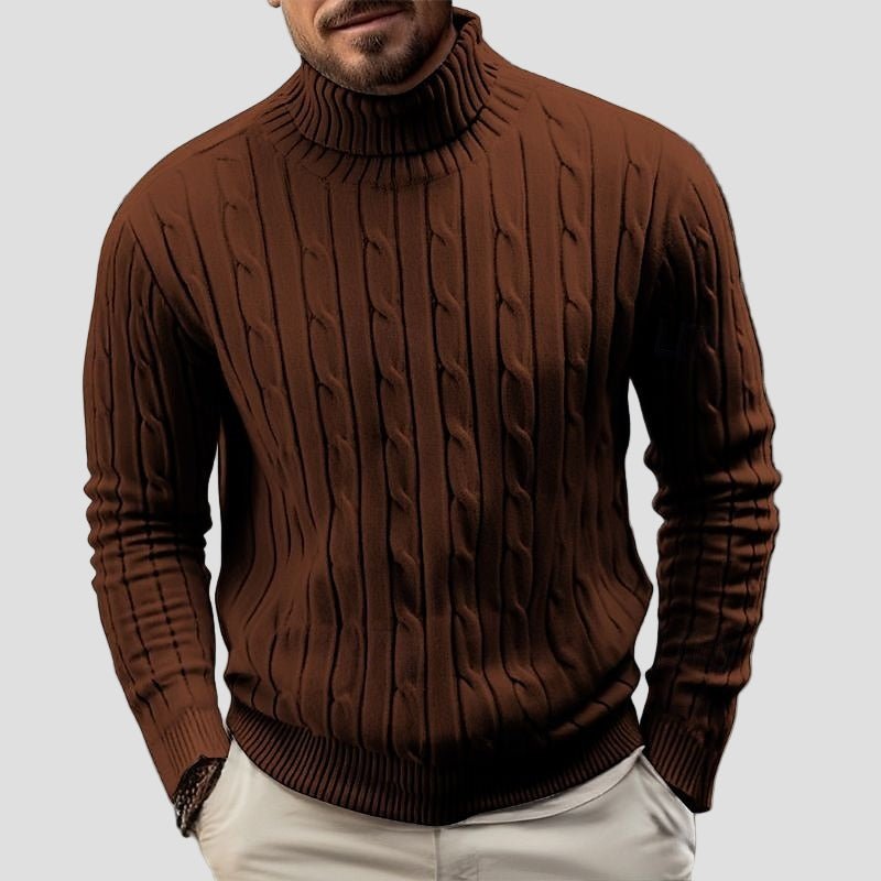 Brian | Cable Knit Turtleneck Sweater - Rob Stevenson