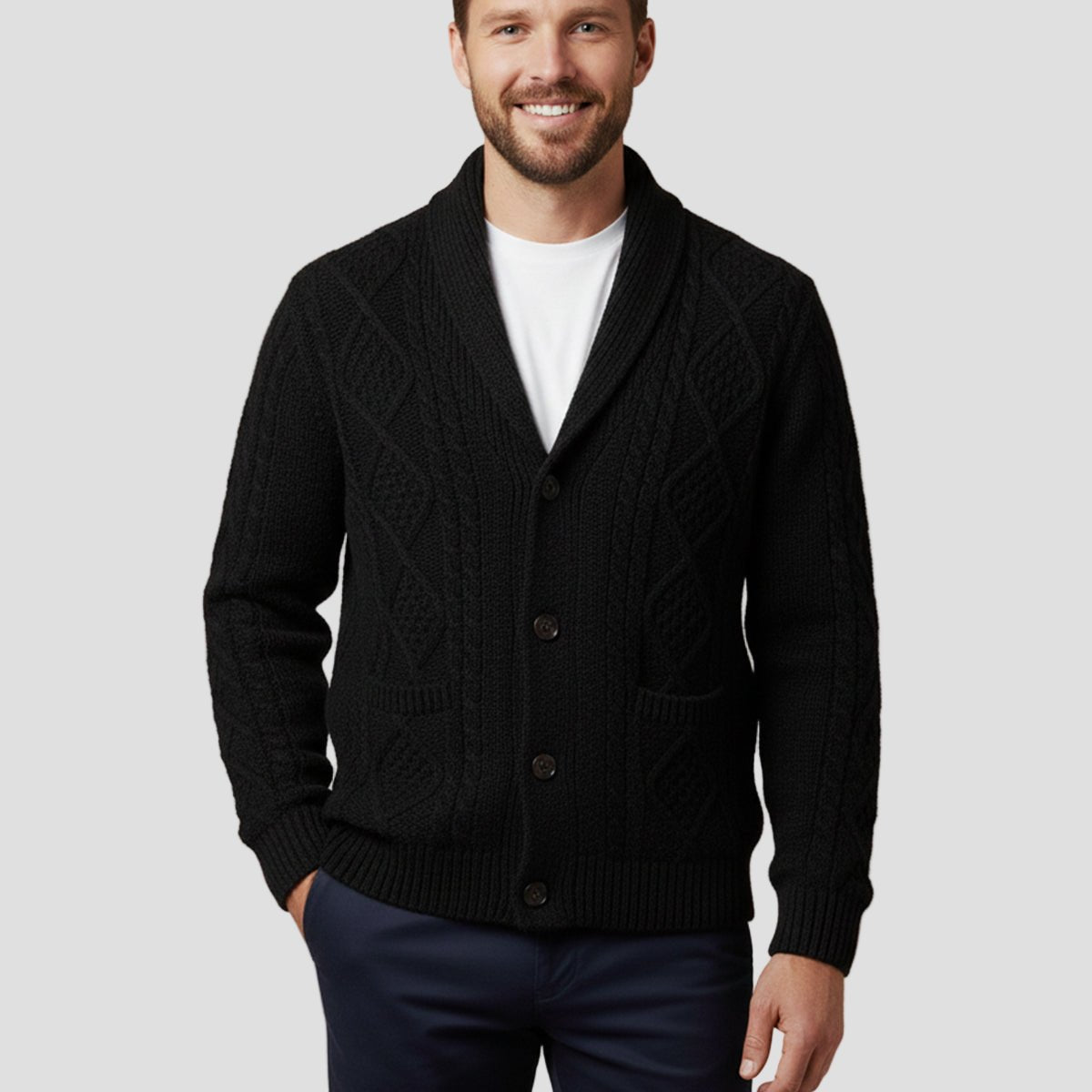Liam | 100% Cashmere Cardigan - Rob Stevenson