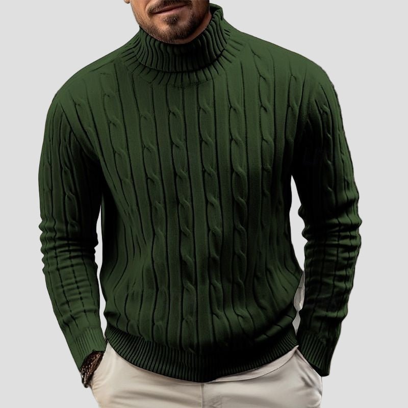 Brian | Cable Knit Turtleneck Sweater - Rob Stevenson