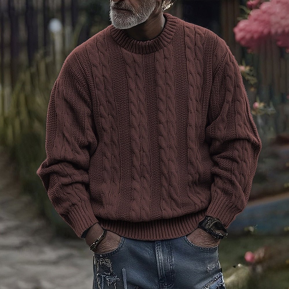 Landon | Men’s Ribbed Knit Crewneck Sweater - Rob Stevenson