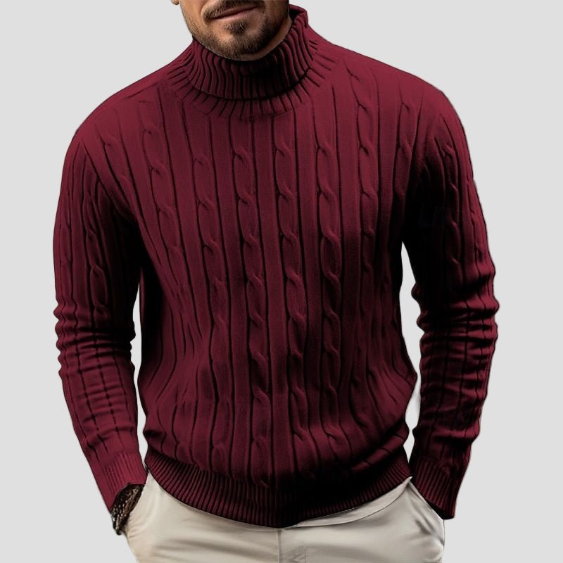 Brian | Cable Knit Turtleneck Sweater - Rob Stevenson