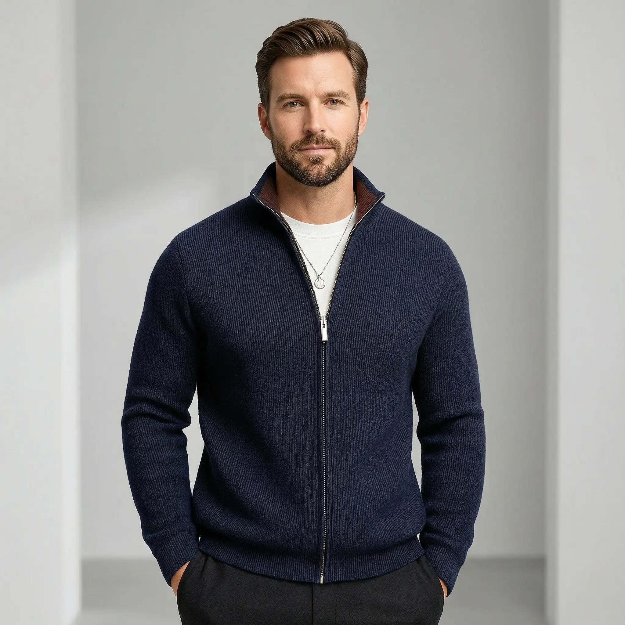Mason | Cozy Knitted Zip Sweater - Rob Stevenson