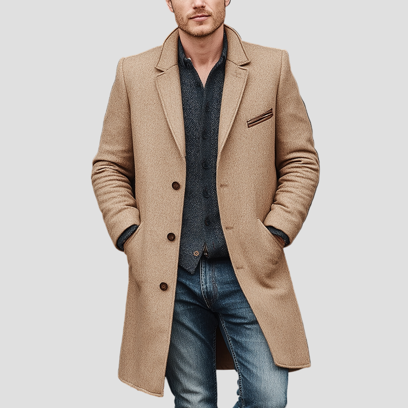 Aiden | Simple Wool Mid Coat
