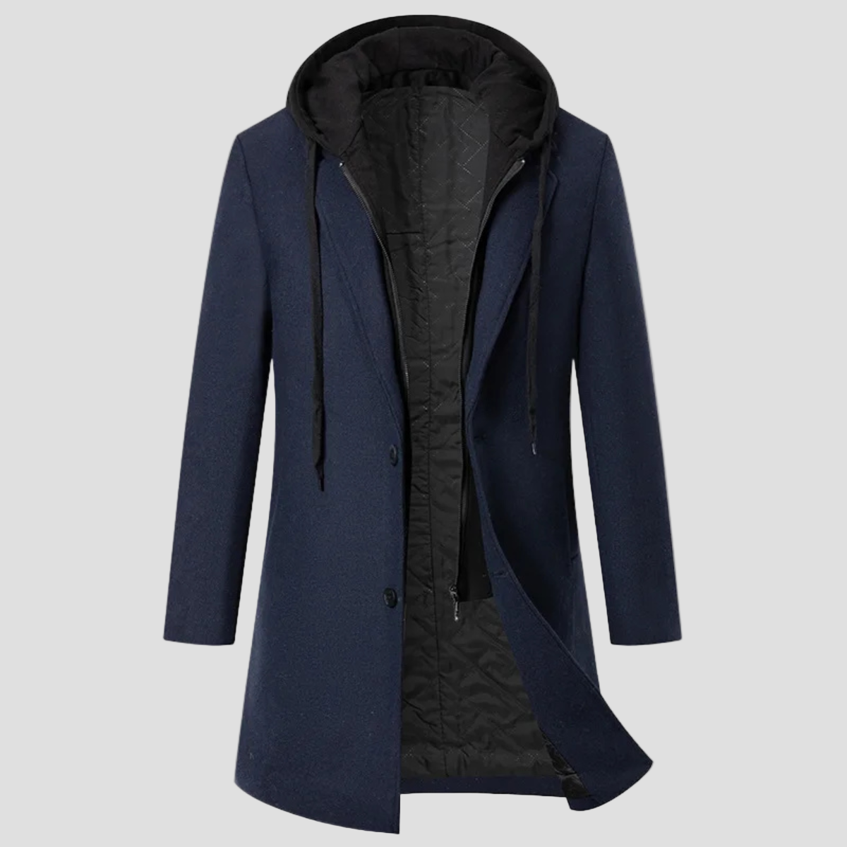 Nathan | Hooded Wool Overcoat