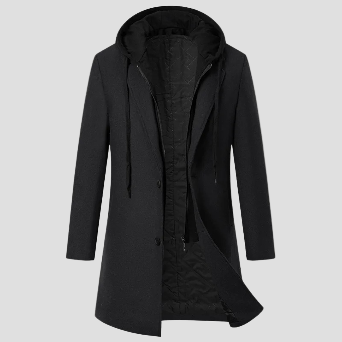 Nathan | Hooded Wool Overcoat