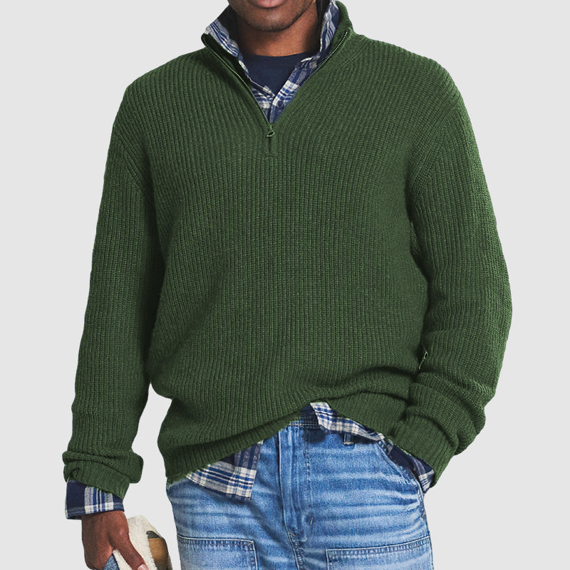 Reuben | Business-Casual Cashmere Sweater with Zipper