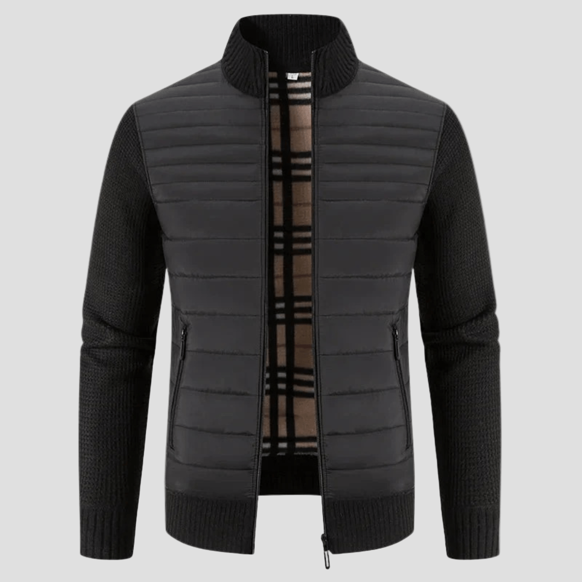 Bordeaux | Winter Bomber Jacket with Knit Sleeves - Rob Stevenson