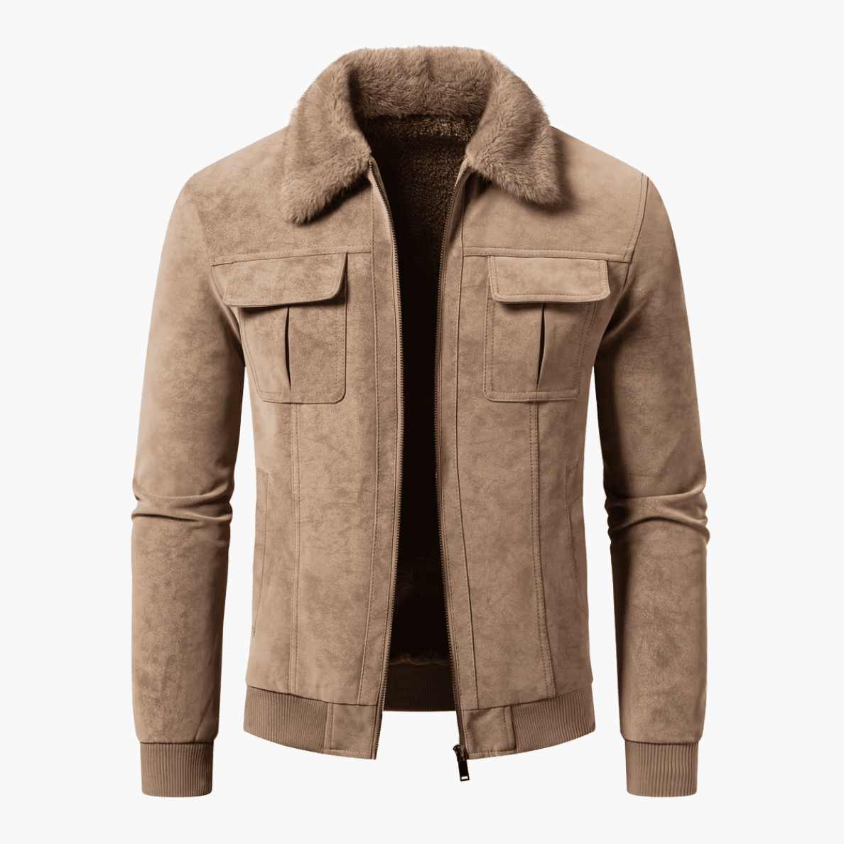 Motorcycle Jacket with a Thick Fleece Collar - Rob Stevenson