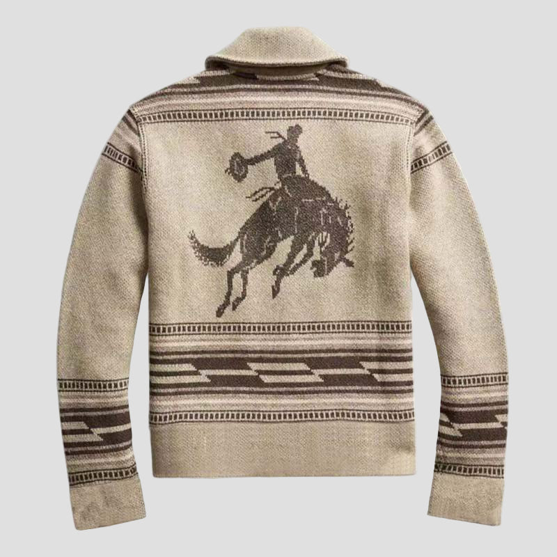 Vincent | Jacquard Lapel Knit Cardigan