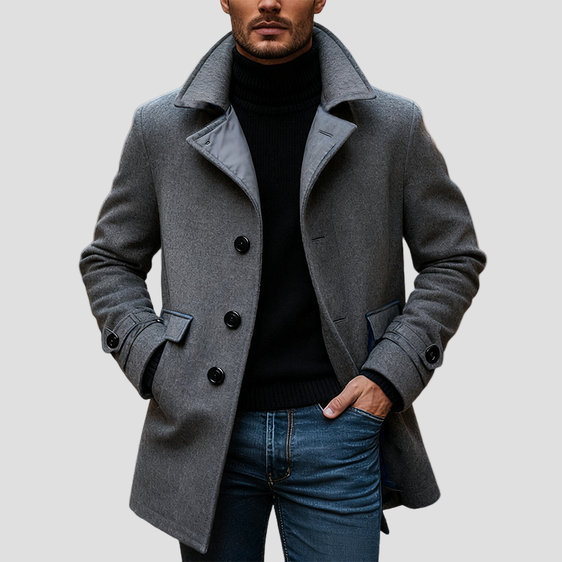 Lucas | Imitation Wool Mid Coat