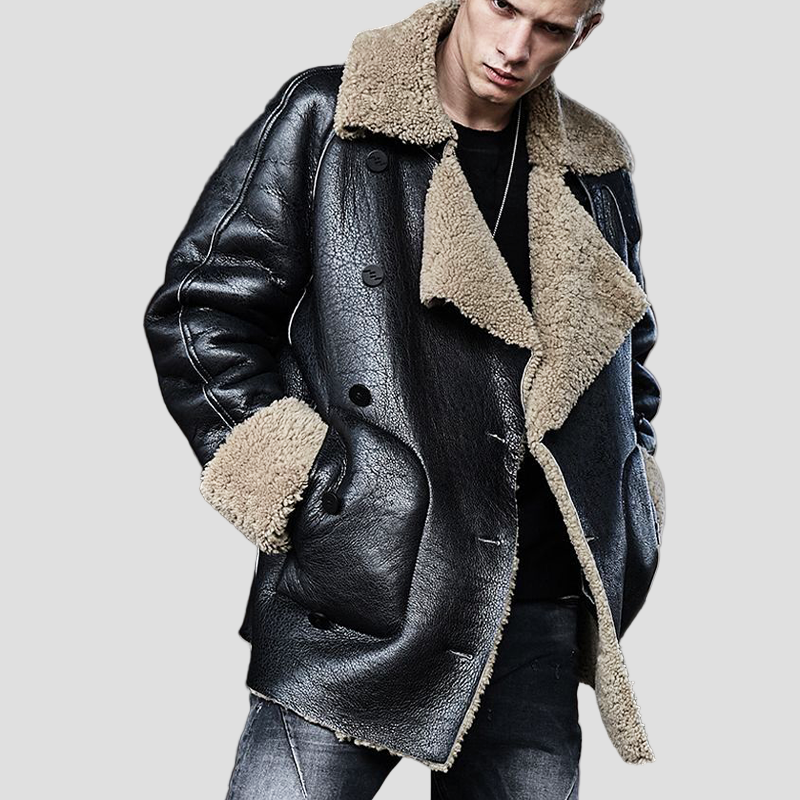 Noah | Textured Leather Short Coat