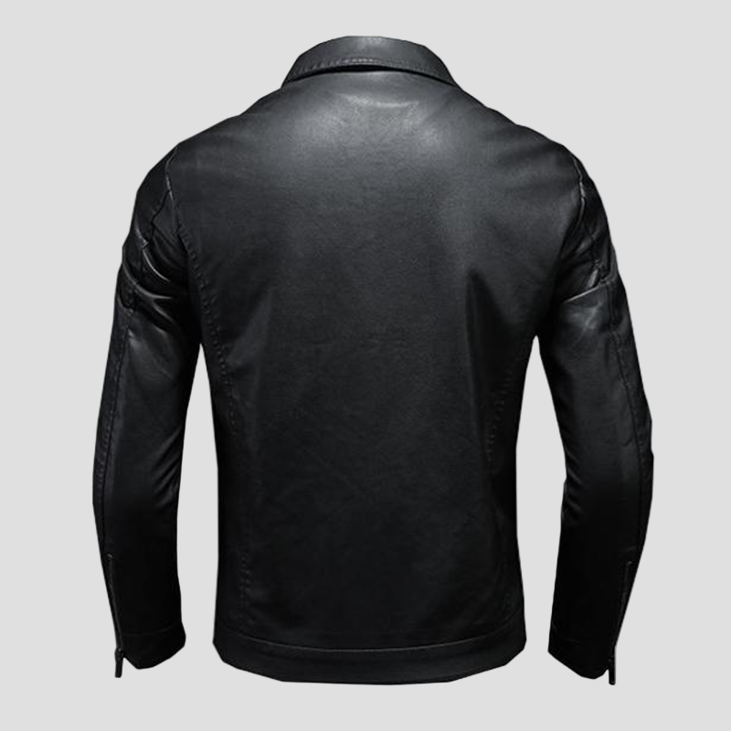 Dylan | Lapel Leather Biker Jacket