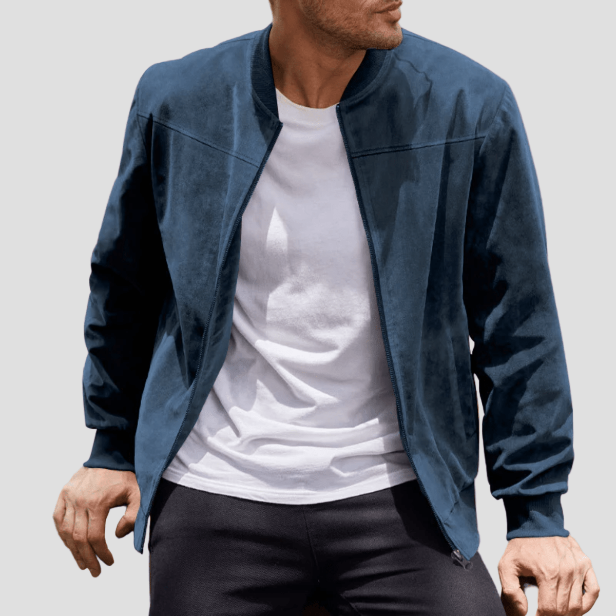 Soho | Casual Vintage Suede Bomber Jacket for Men - Rob Stevenson