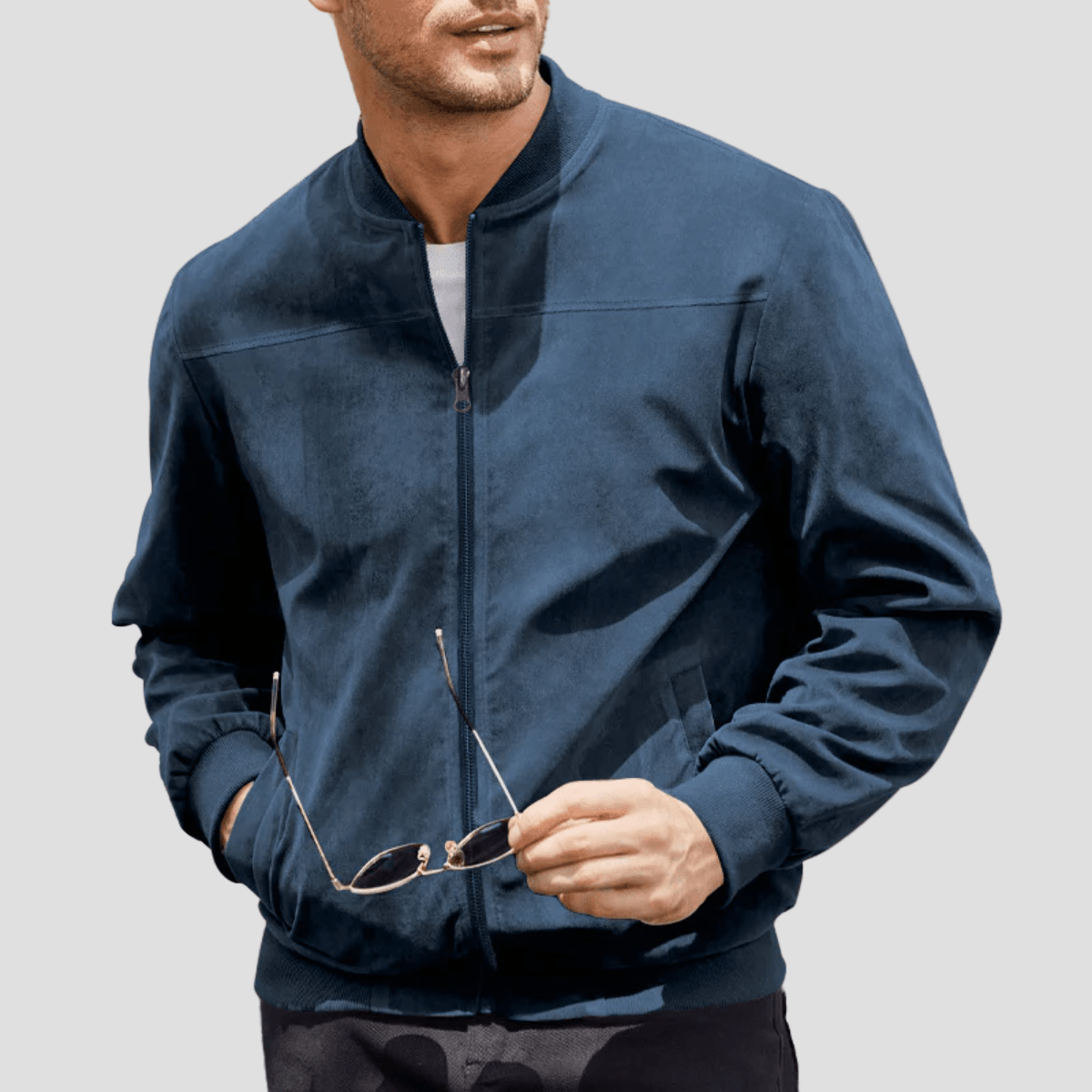 Soho | Casual Vintage Suede Bomber Jacket for Men - Rob Stevenson