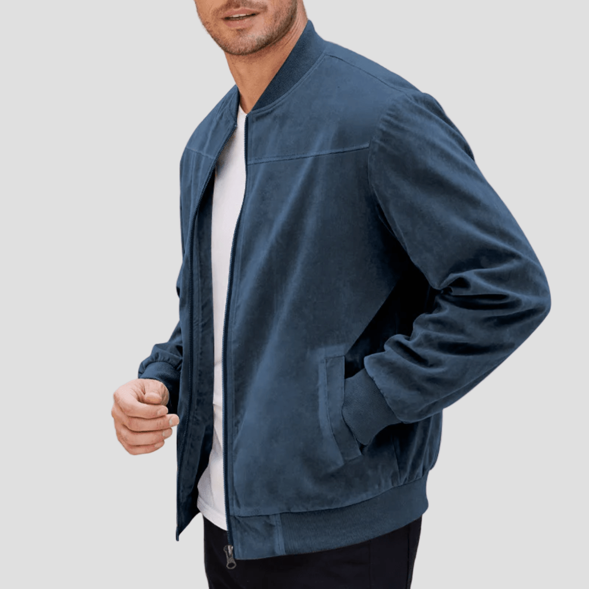 Soho | Casual Vintage Suede Bomber Jacket for Men - Rob Stevenson