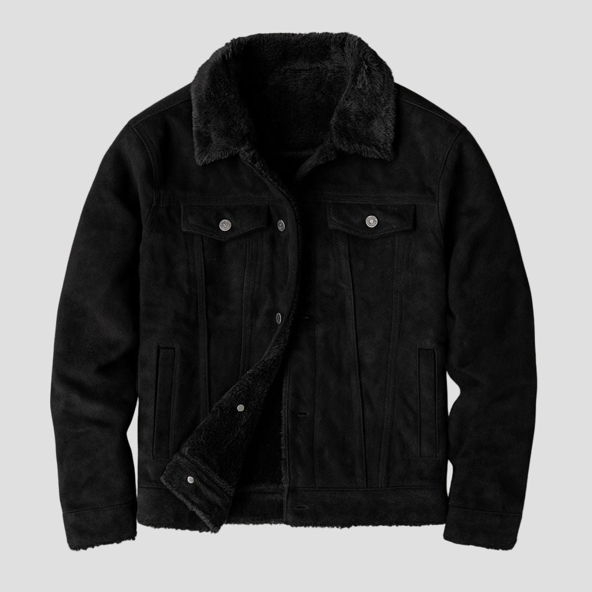 Aiden | Fleece Suede Leather Jacket