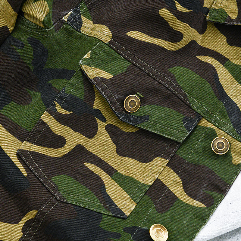 Carter | Camouflage Canvas Retro Lapel Jacket