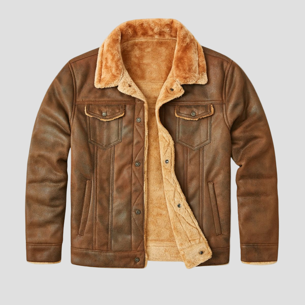 Aiden | Fleece Suede Leather Jacket