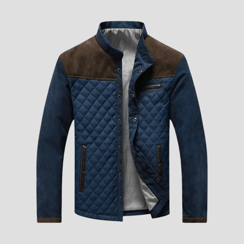 Logan | Men's Quilted Suede - Trim Winter Jacket - Rob Stevenson