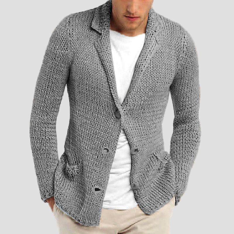 Damian | Retro Lapel Pocket Knit Cardigan