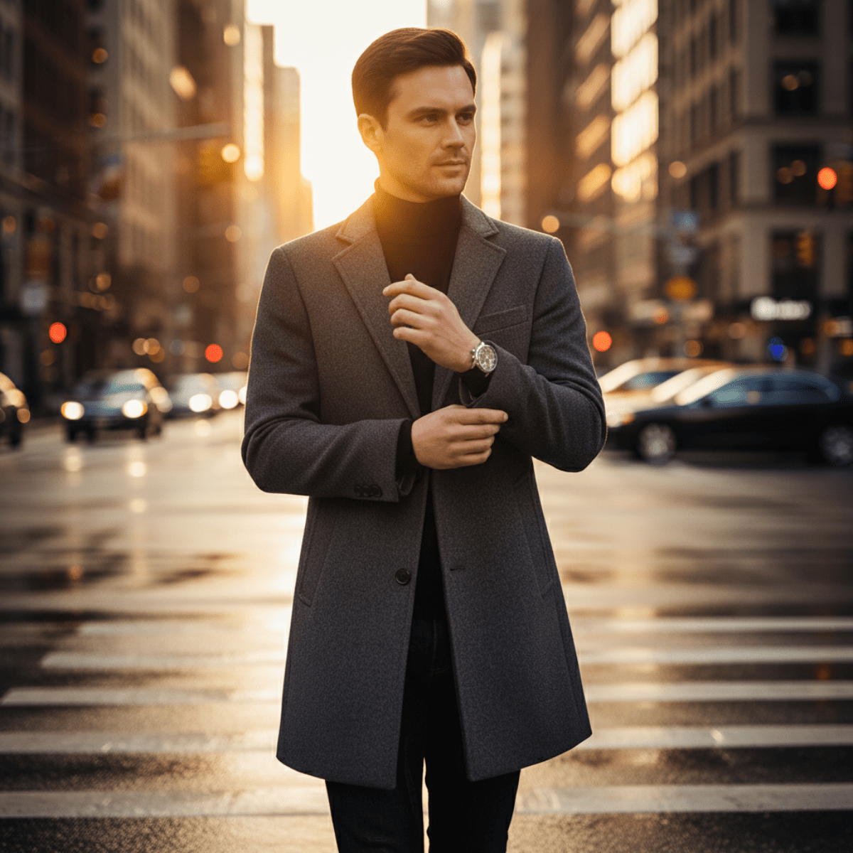 Beaumont | Wool Business Casual Long Coat for Men - Rob Stevenson