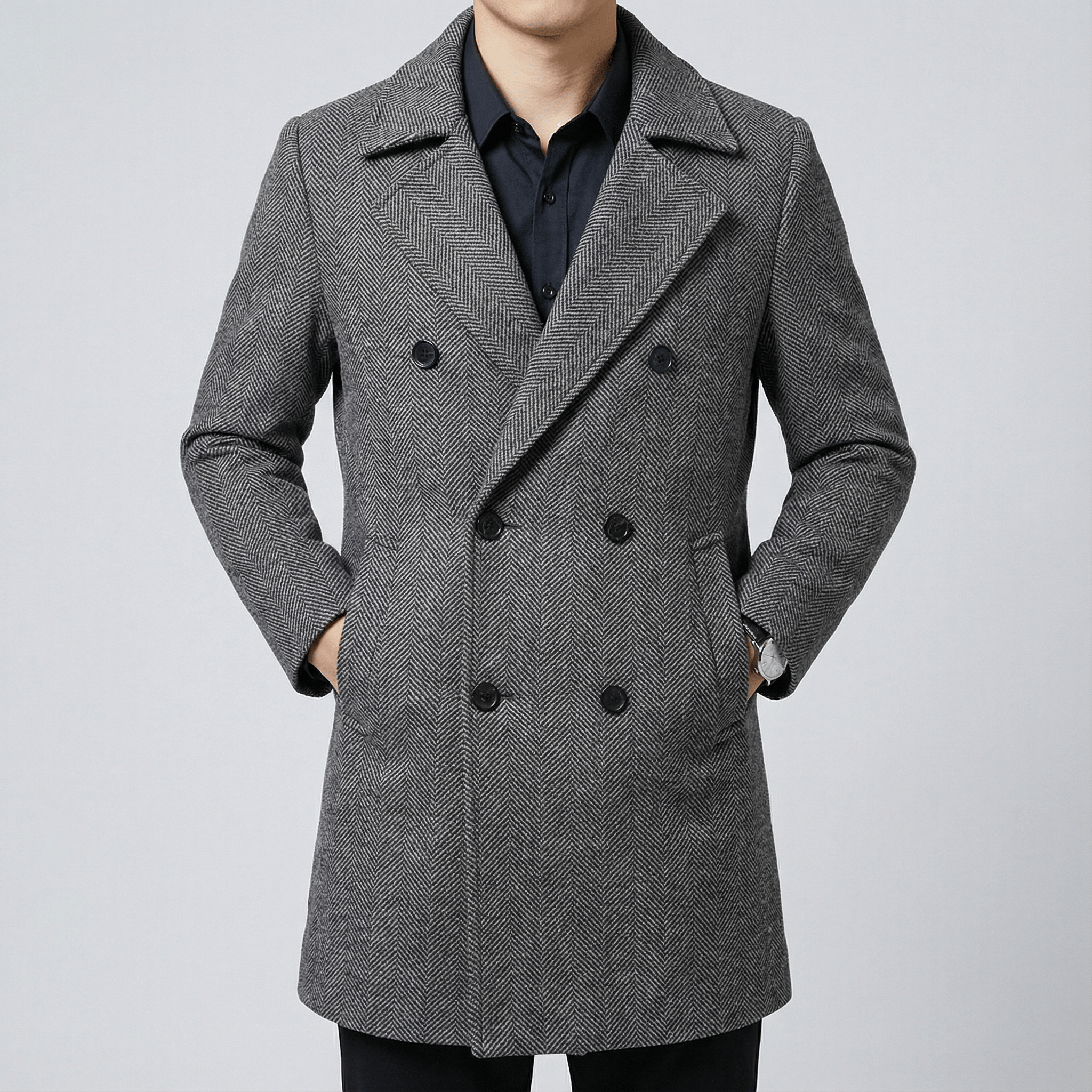 James | Herringbone Men's Coat - Rob Stevenson
