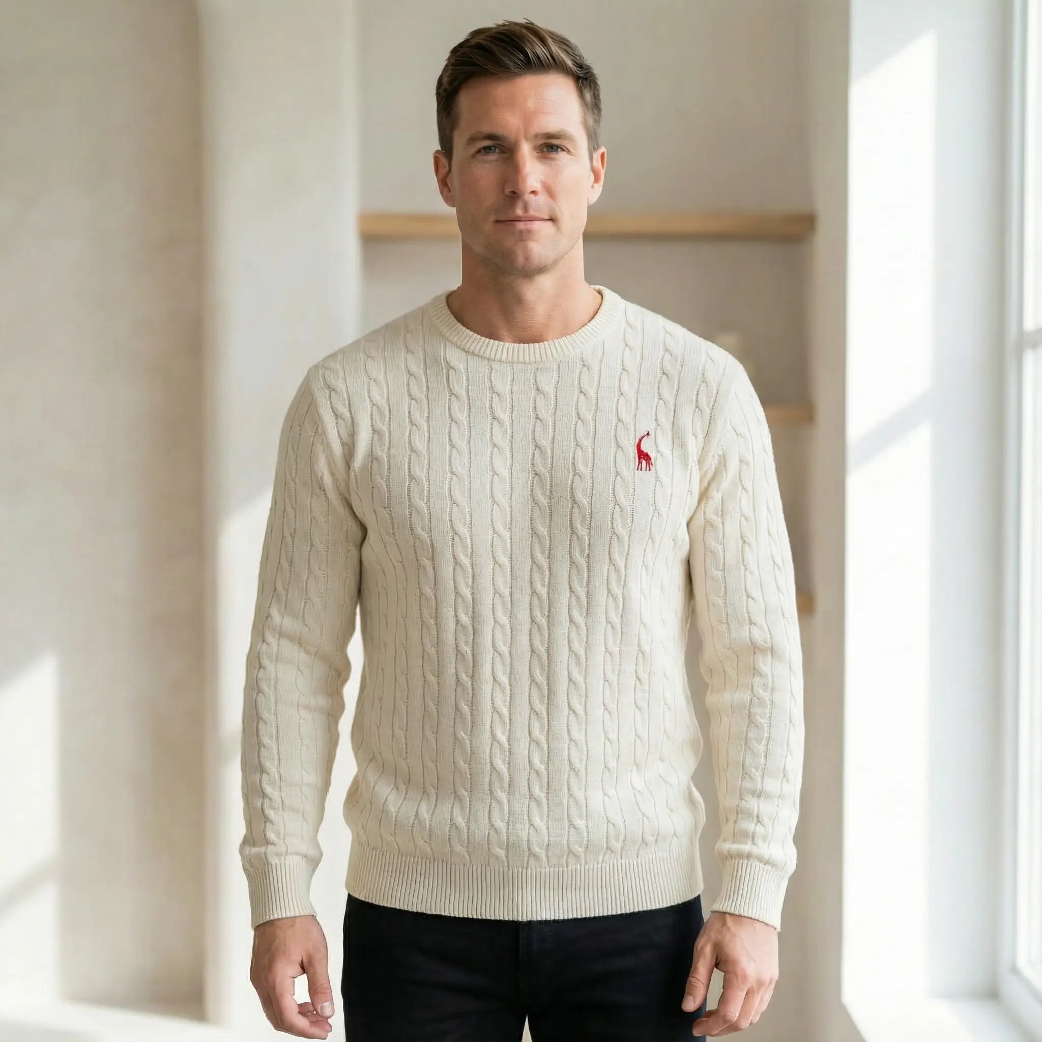 Blake | Men’s Cable Knit Crewneck Sweater - Rob Stevenson