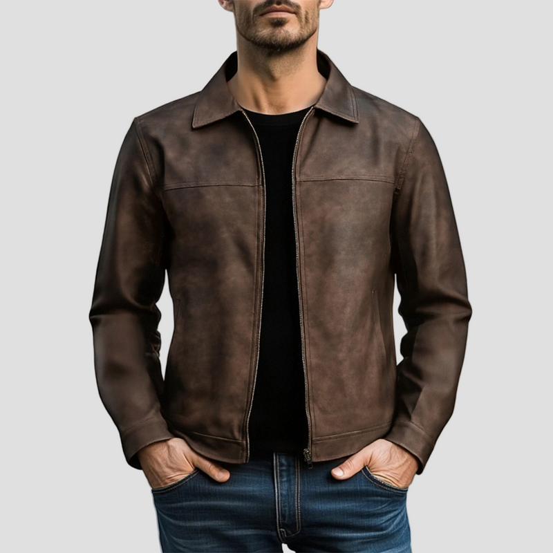 Luca | Classic Fashion Zipper PU Leather Jacket