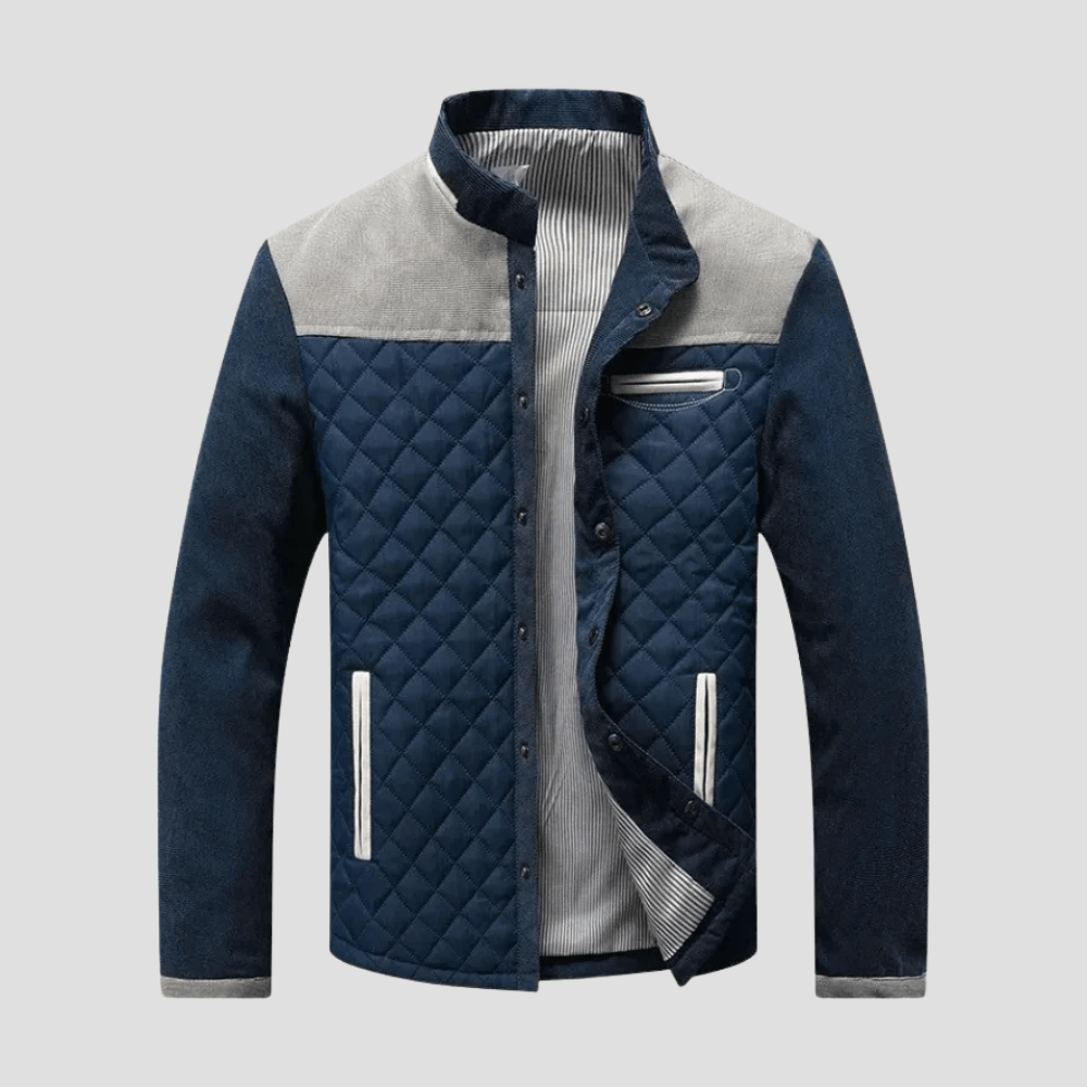 Logan | Men's Quilted Suede - Trim Winter Jacket - Rob Stevenson