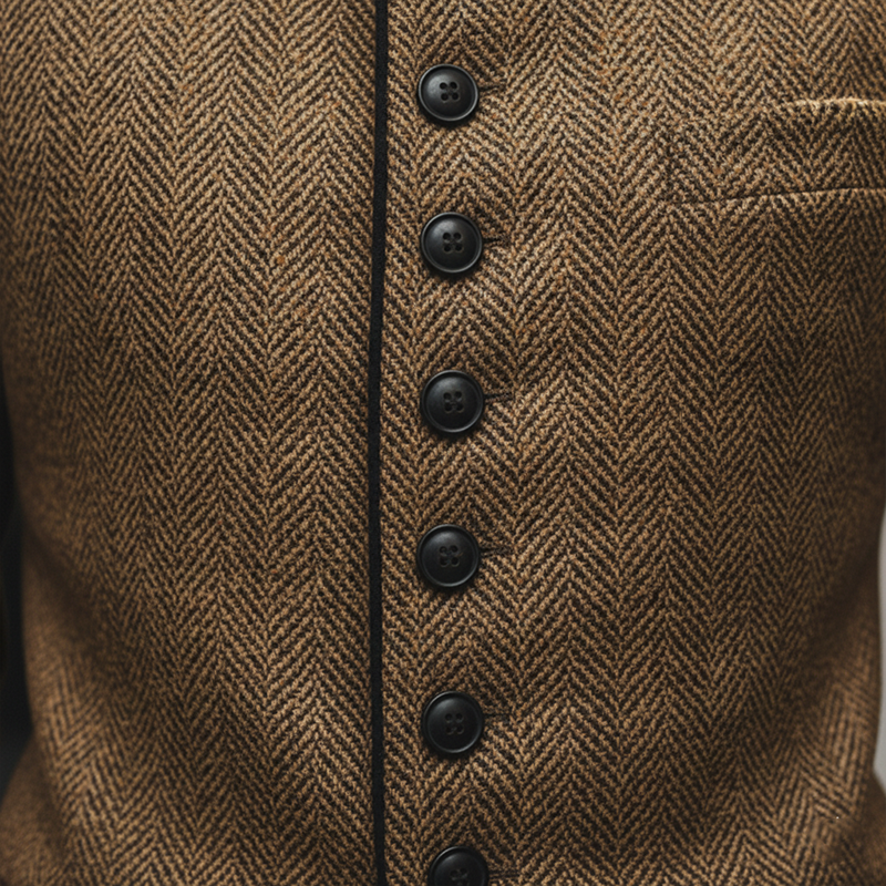 Liam | Retro Herringbone Wool Coat
