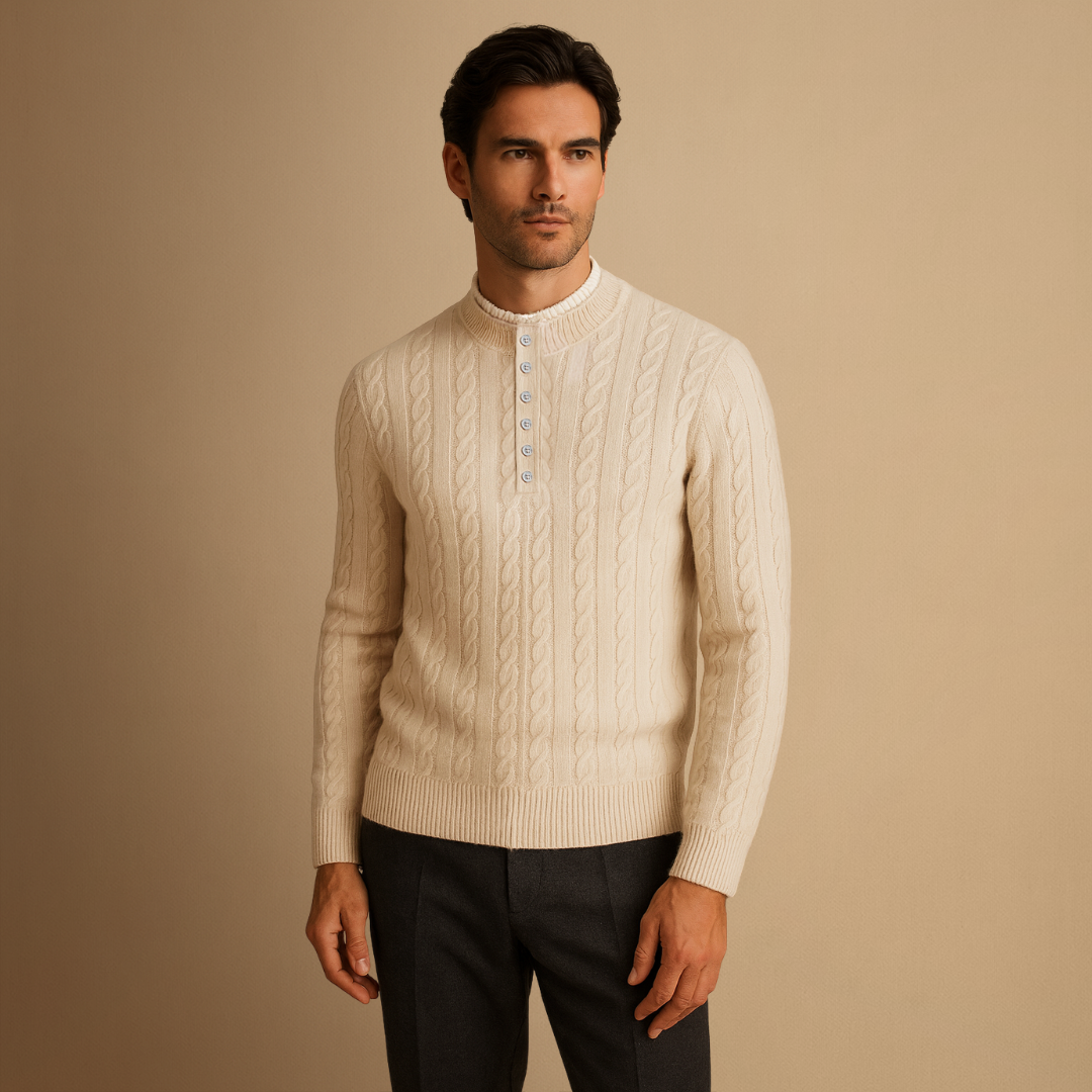 Theodore | Cable Knit Button Sweater