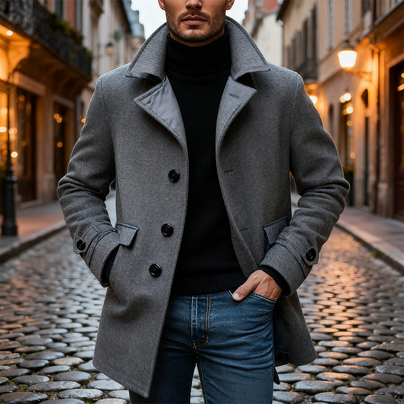 Lucas | Imitation Wool Mid Coat