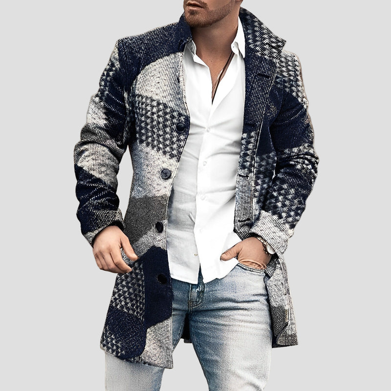 Colton | Longline Button-Up Wool Coat for Men