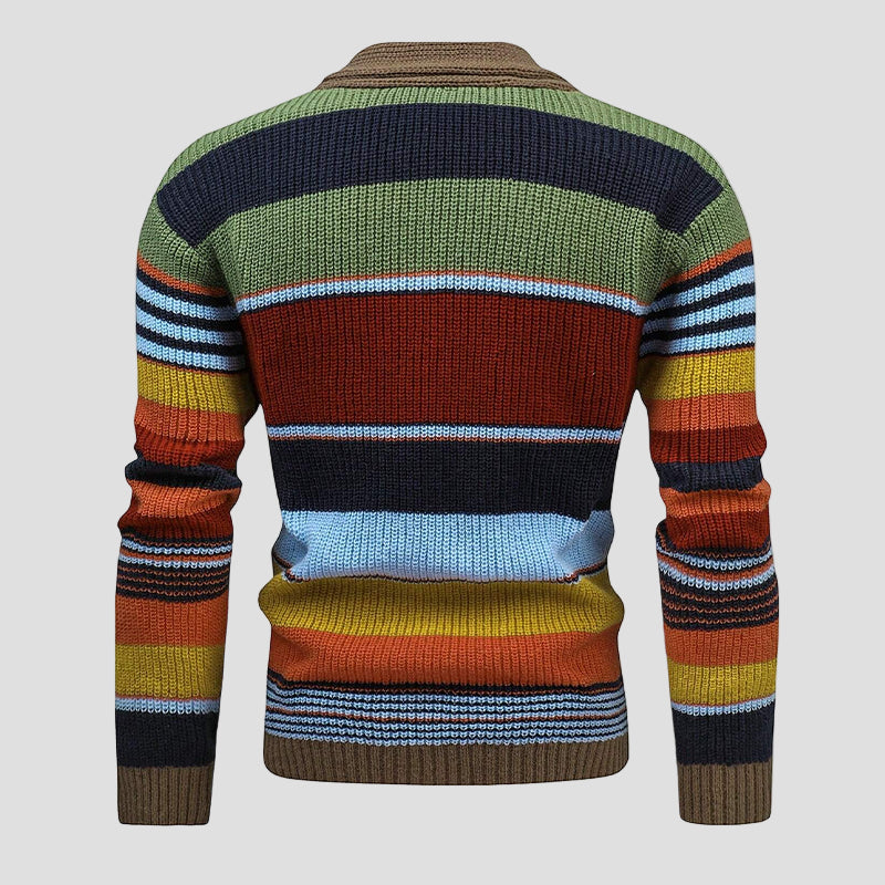 Nathan | Colorblock Sweater Knit Cardigan