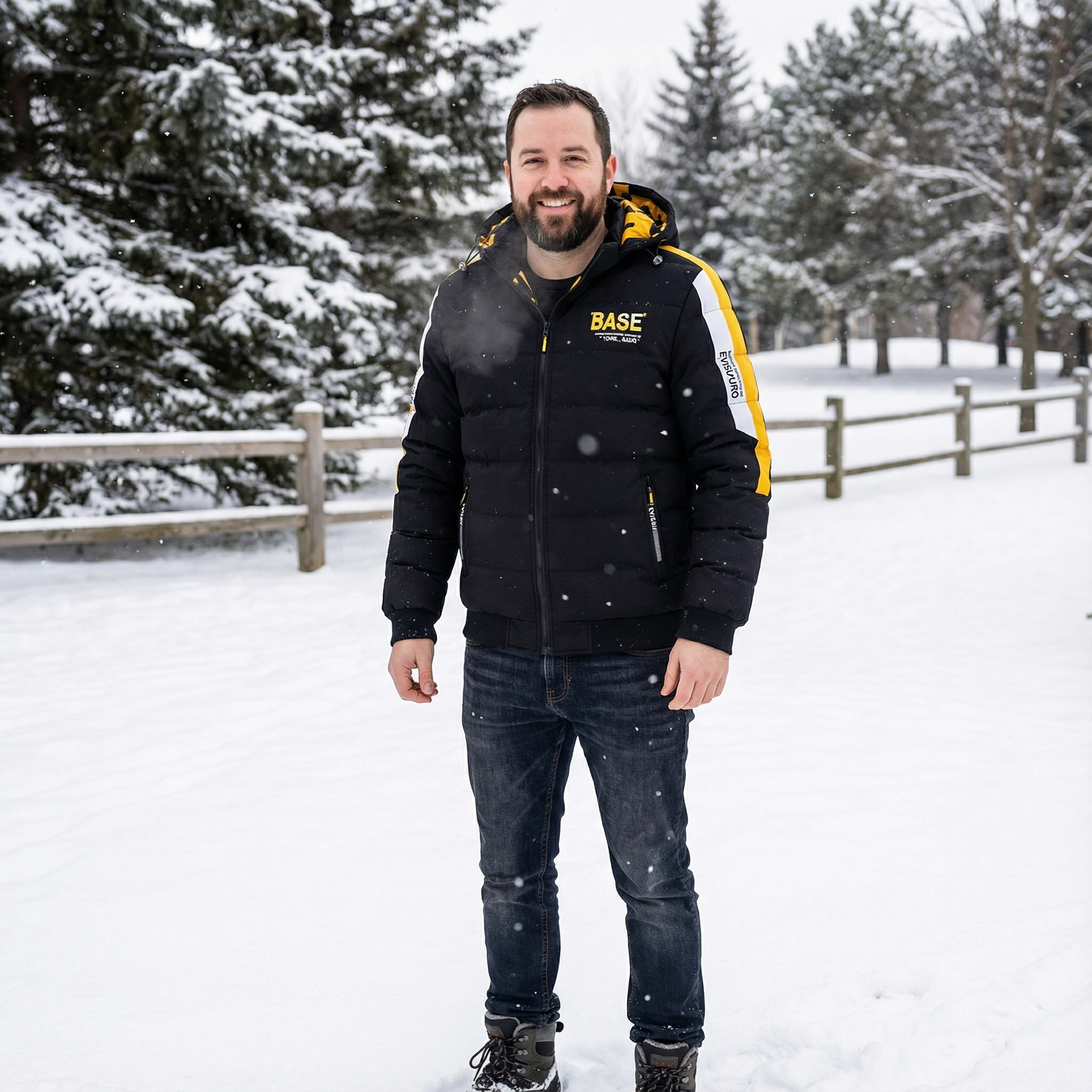 Calvin | Quilted Ribbed Hem Hooded Winter Jacket